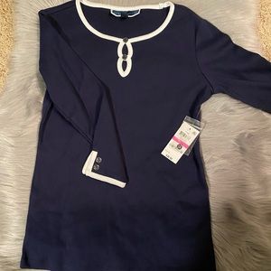 HP🎉Karen Scott Navy blue top